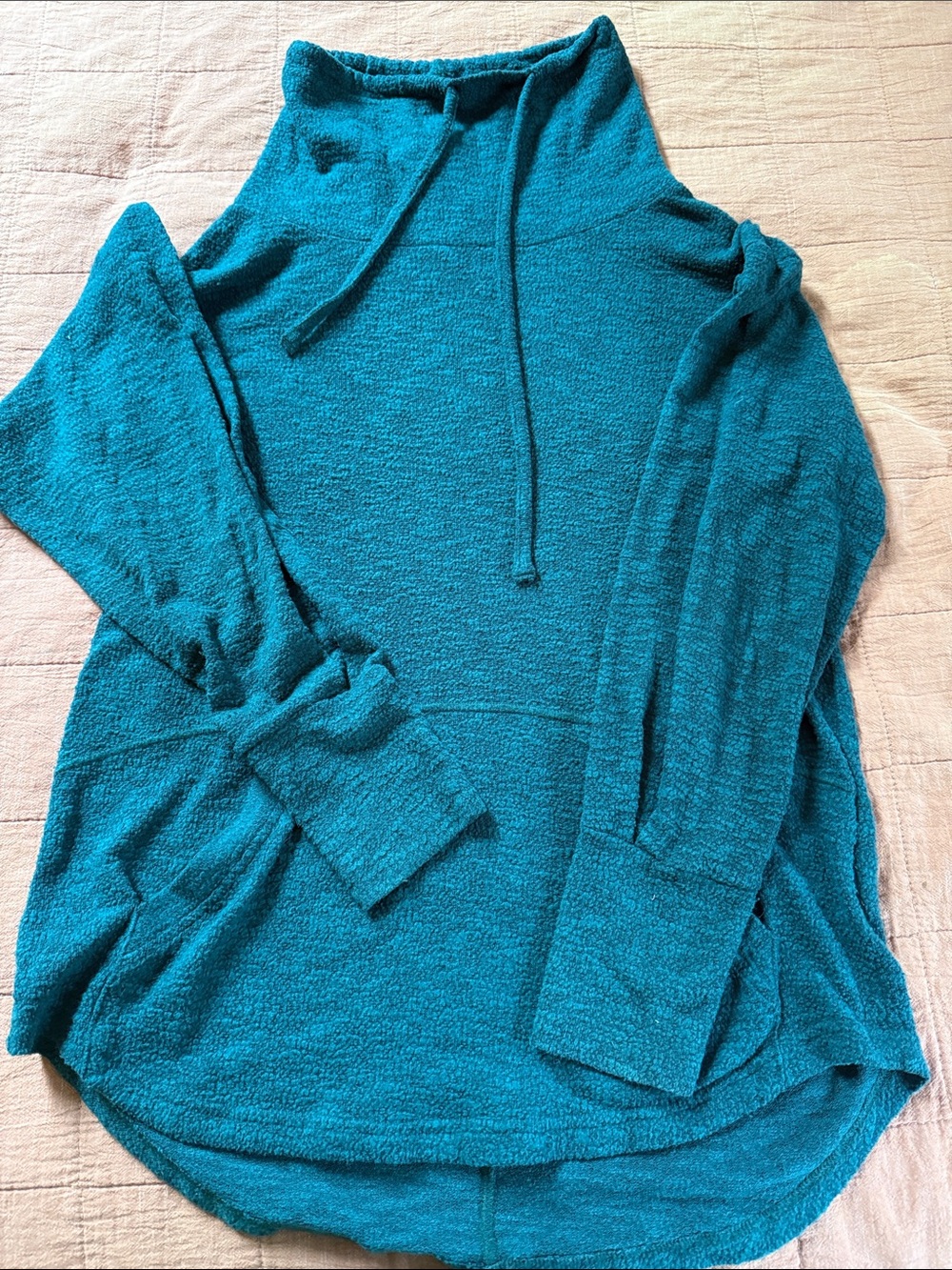 Prana Teal Cowl Neck Sweater